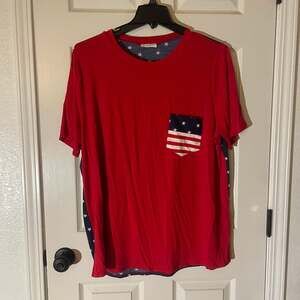 Chic Soul American Flag Pocket T-Shirt R Plus Size 3x